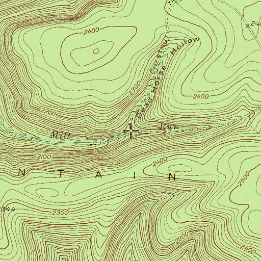 Topographic Map of Dead Horse Hollow, PA