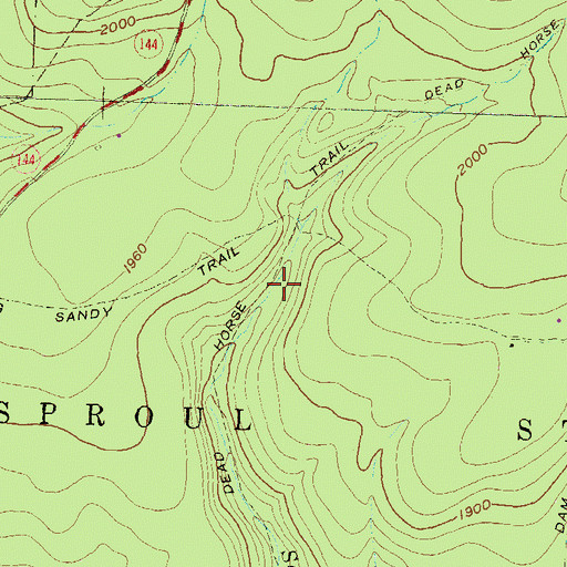 Topographic Map of Dead Horse Trail, PA
