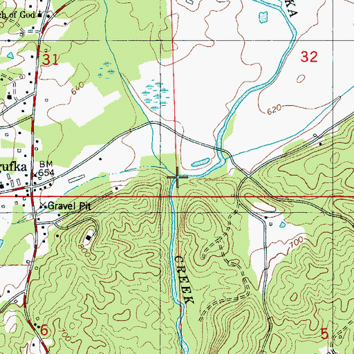 Topographic Map of Ditch Branch, AL
