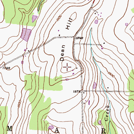 Topographic Map of Dean Hill, PA