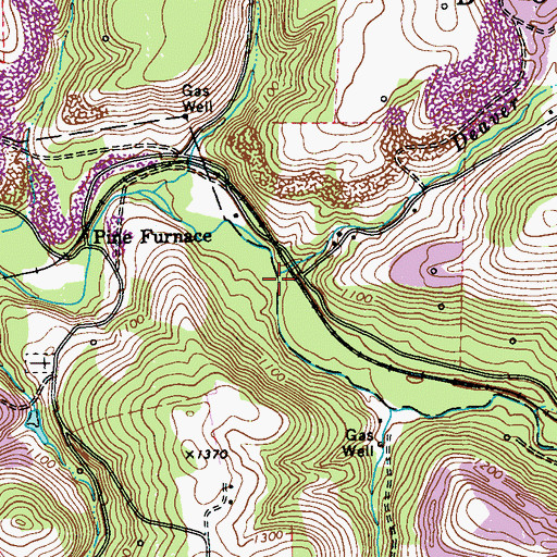 Topographic Map of Deaver Run, PA
