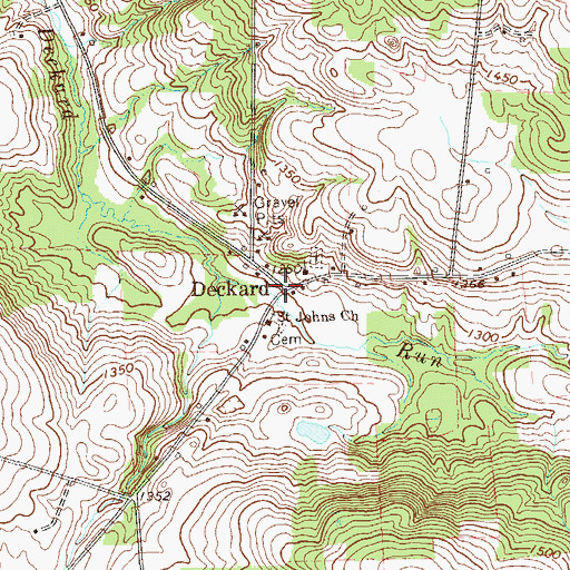 Topographic Map of Deckard, PA