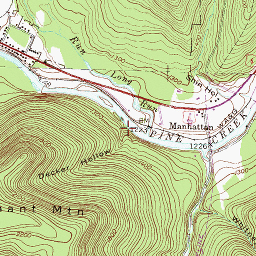 Topographic Map of Decker Hollow, PA