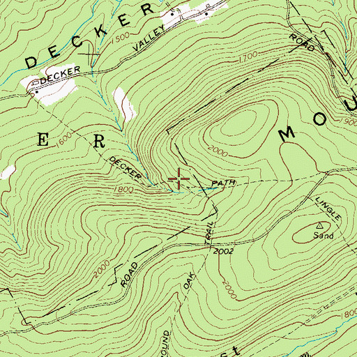 Topographic Map of Decker Path, PA