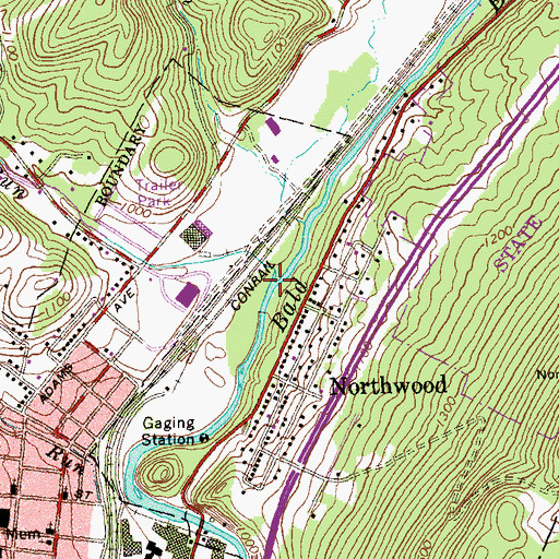 Topographic Map of Decker Run, PA