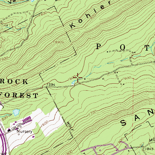 Topographic Map of Decker Valley, PA