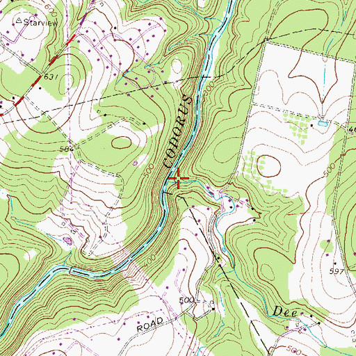 Topographic Map of Dee Run, PA