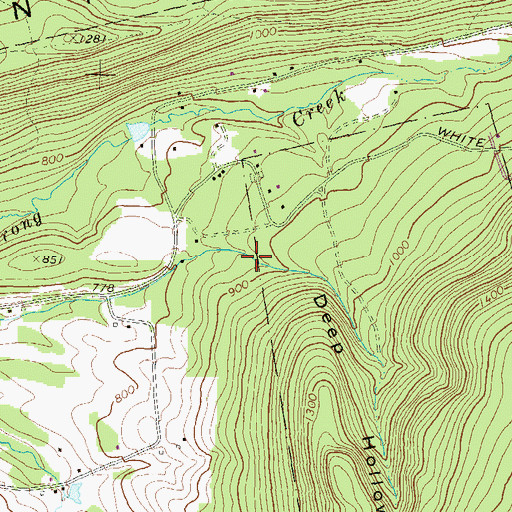 Topographic Map of Deep Hollow, PA