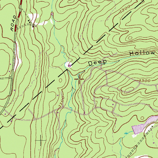 Topographic Map of Deep Hollow, PA