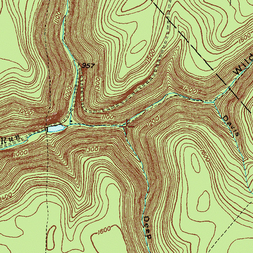 Topographic Map of Deep Hollow, PA