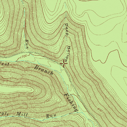 Topographic Map of Deep Hollow, PA
