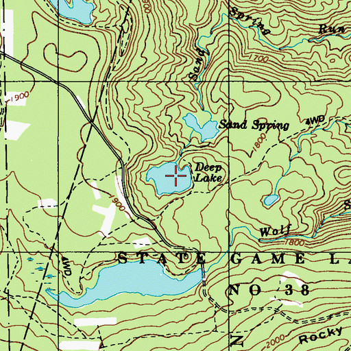 Topographic Map of Deep Lake, PA