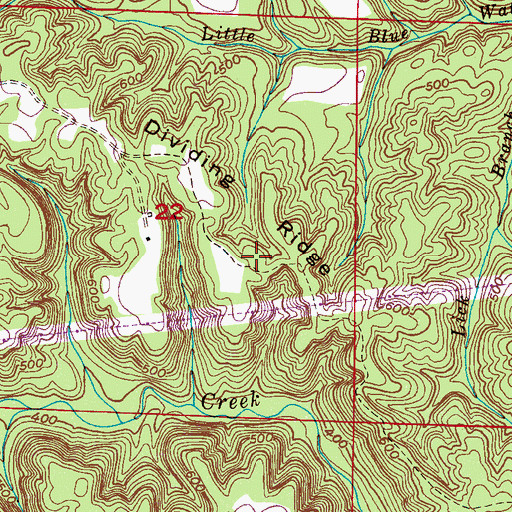 Topographic Map of Dividing Ridge, AL