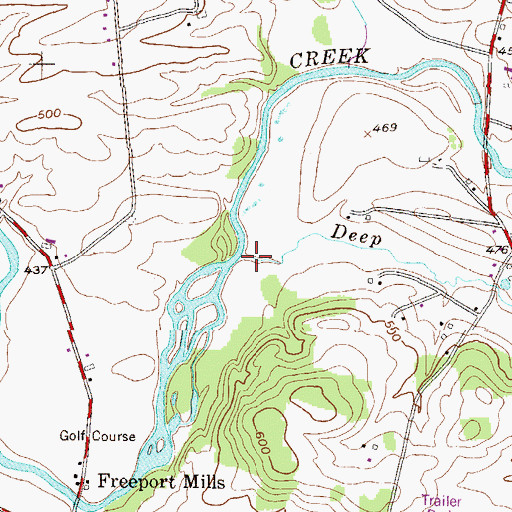 Topographic Map of Deep Run, PA