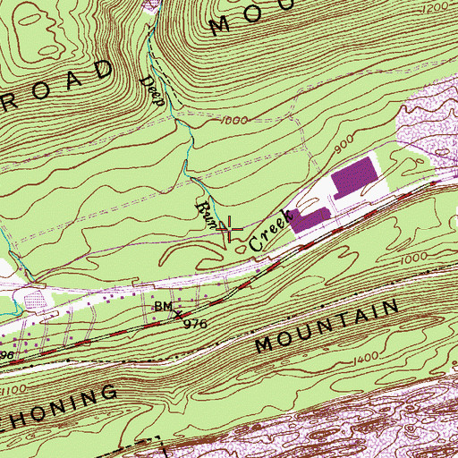 Topographic Map of Deep Run, PA