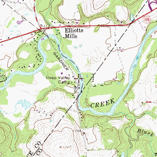 Topographic Map of Deep Valley Camp, PA