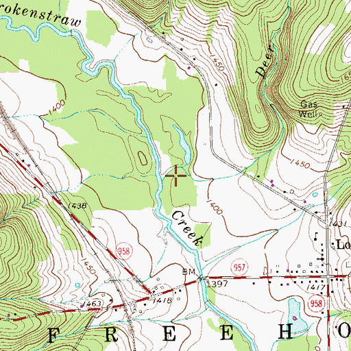 Topographic Map of Deer Creek, PA