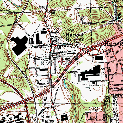 Topographic Map of Deer Creek Cemetery, PA