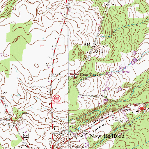 Topographic Map of Deer Creek Cemetery, PA