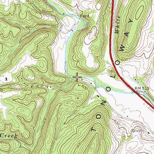 Topographic Map of Deer Lick Creek, PA