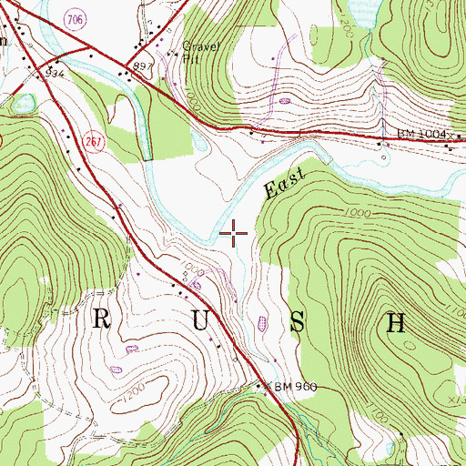 Topographic Map of Deer Lick Creek, PA