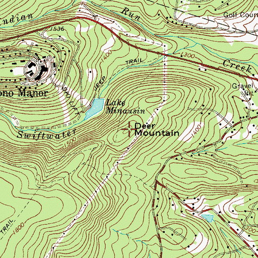 Topographic Map of Deer Mountain, PA
