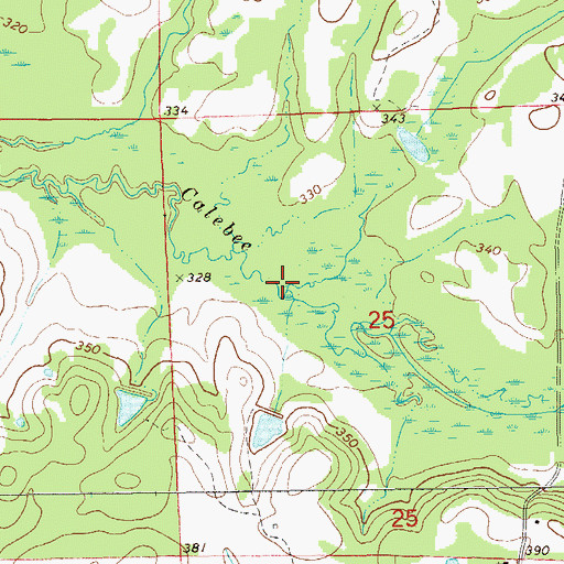 Topographic Map of Dixie Creek, AL