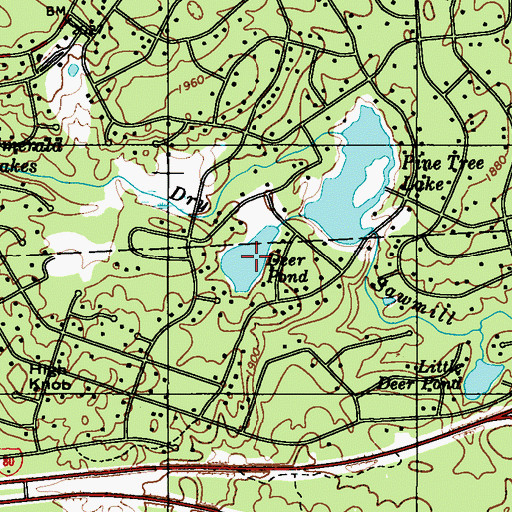 Topographic Map of Deer Pond, PA