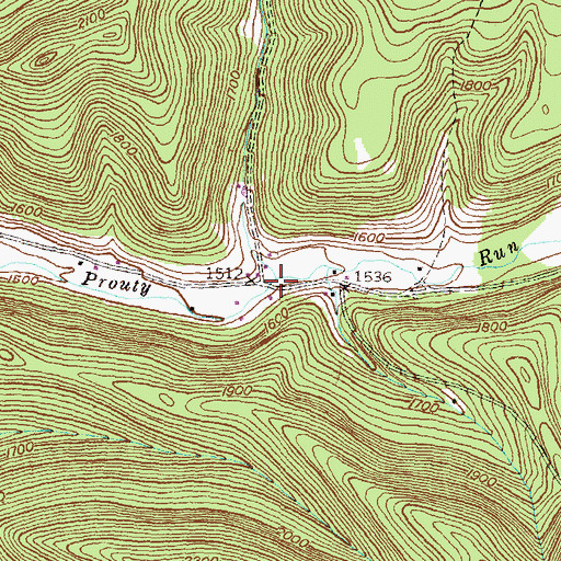 Topographic Map of Deering Run, PA
