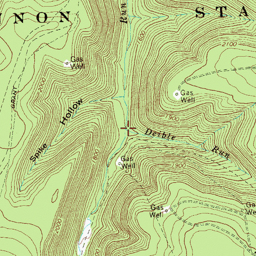 Topographic Map of Deible Run, PA