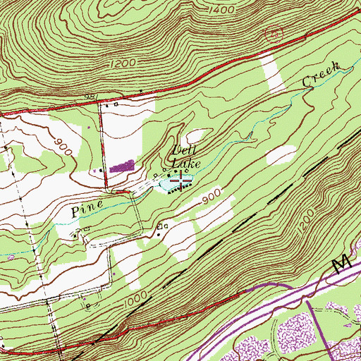 Topographic Map of Dell Lake, PA