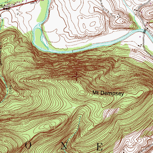 Topographic Map of Mount Dempsey, PA