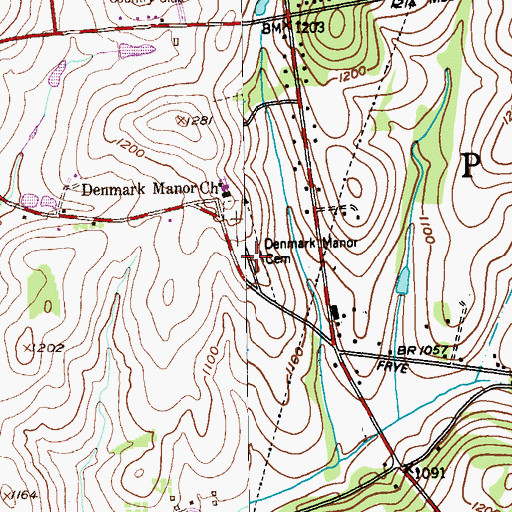 Topographic Map of Woodlawn Cemetery, PA