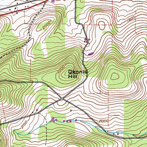 Topographic Map of Dennis Hill, PA