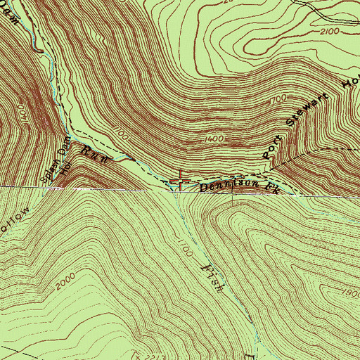 Topographic Map of Dennison Fork, PA