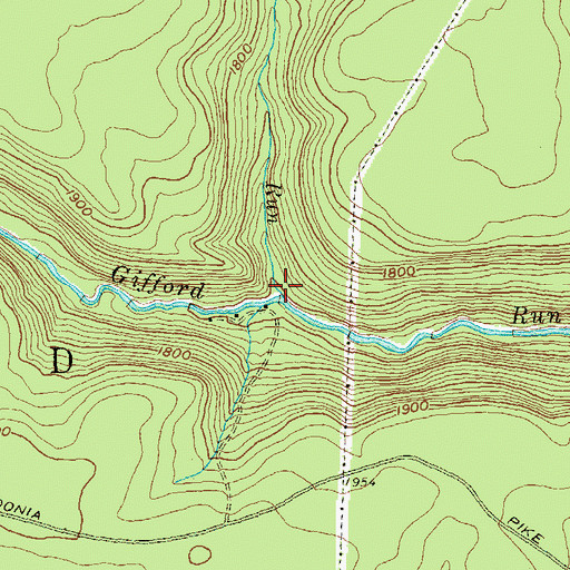 Topographic Map of Deserter Run, PA