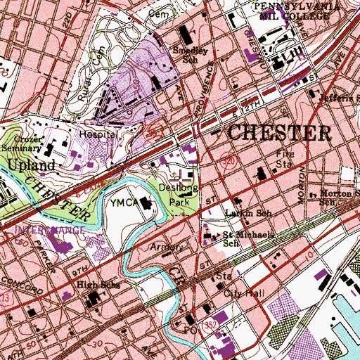 Topographic Map of Deshong Park, PA
