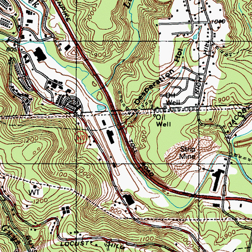 Topographic Map of Desperation Hollow, PA