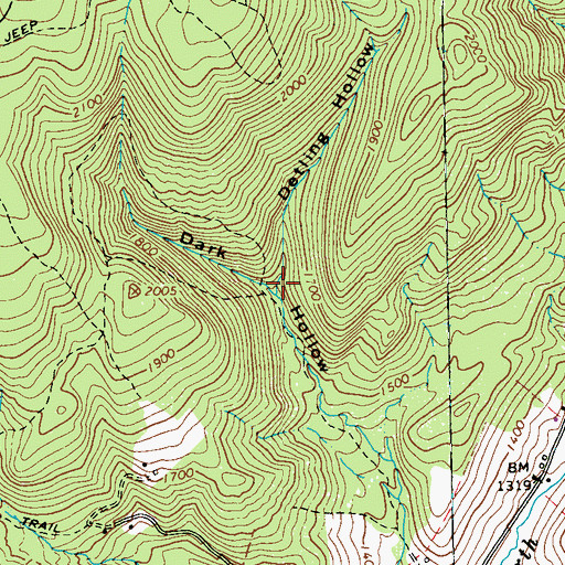 Topographic Map of Detling Hollow, PA