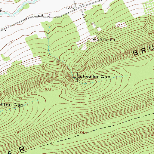 Topographic Map of Detweiler Gap, PA