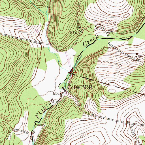 Topographic Map of Devil Hole Run, PA