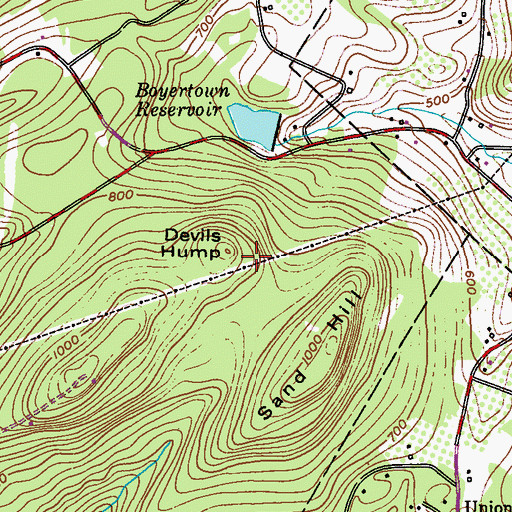 Topographic Map of Devils Hump, PA