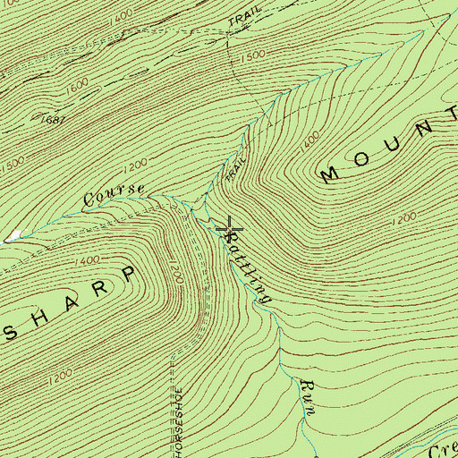 Topographic Map of Devils Race Course, PA