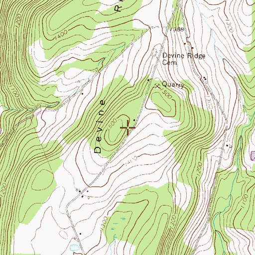 Topographic Map of Devine Ridge, PA