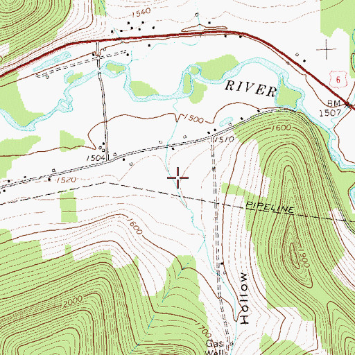 Topographic Map of Dexter Hollow, PA