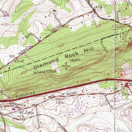 Topographic Map of Diamond Rock Hill, PA