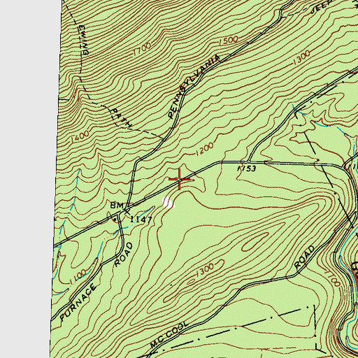 Topographic Map of Diamond Valley, PA