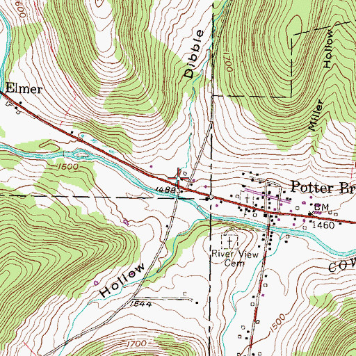 Topographic Map of Dibble Hollow, PA