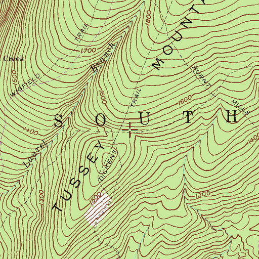 Topographic Map of Dickens Trail, PA