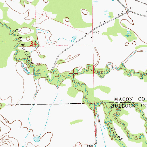 Topographic Map of Dobbs Creek, AL